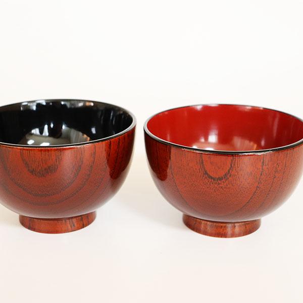 夫婦椀 セット 木地呂 ペア 木製 漆塗り 朱 黒 天然木 汁椀 お椀 お碗