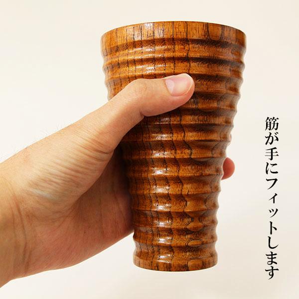 木製 ビールジョッキ マグカップ コップ カップ 漆塗り 350ml くり抜き