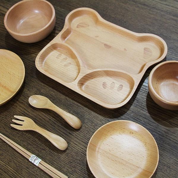 こども食器セット 木製 8点セット くま キッズ 子供食器セット ベビー 子ども用 誕生日 ギフト 出産祝いの画像