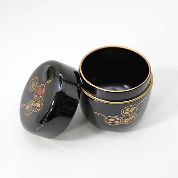 なつめ 棗 中棗 四季七宝 黒塗 茶道具 茶道 茶器 木製 国産 日本 なつめ 棗 中棗 四季七宝 黒塗 茶道具 茶道 茶器 木製 国産 日本