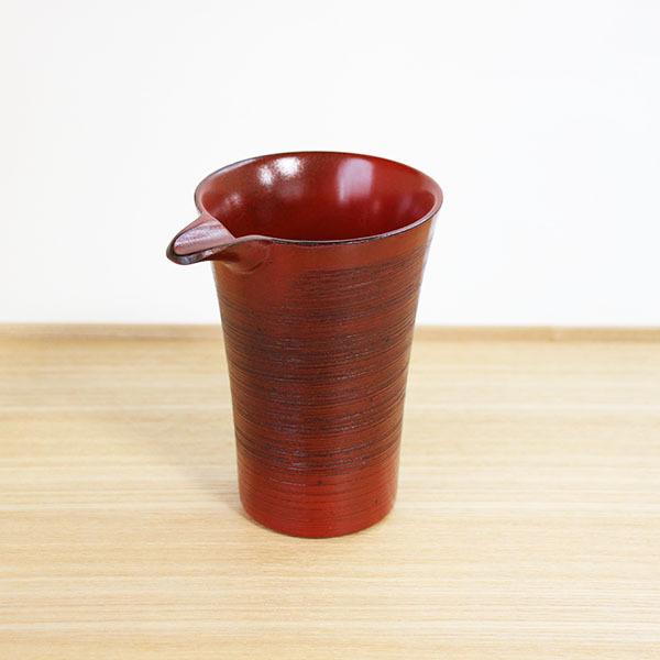 片口 木製 漆器 漆塗り酒器 調味料入れ 片口カップ さざ波 根来 和食器