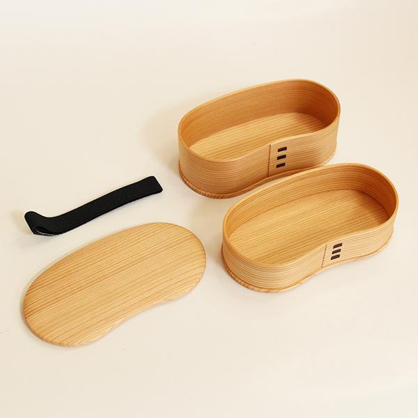 【新品】大倉工芸 木製二段式曲げわっぱ弁当箱 大館曲げわっぱ 弁当箱 曲げわっぱ弁当箱 国産 日本製 はんごう 二段 2
