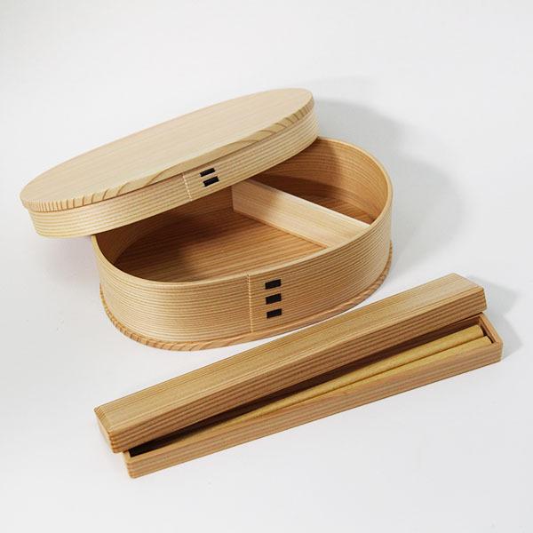 大館工芸社 小判 曲げわっぱ弁当箱 小 箸 箸箱 セット お弁当箱 弁当箱