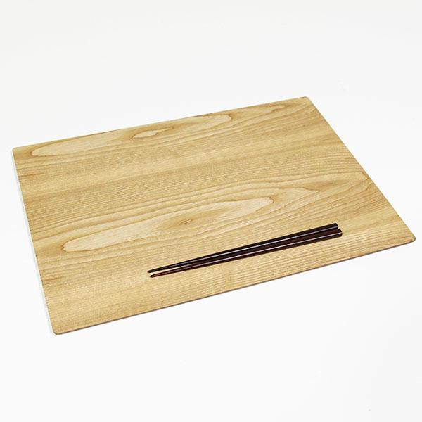 木製 ランチョンマット トレー トレイ 杢目 ナチュラル 43cm 長角 お膳