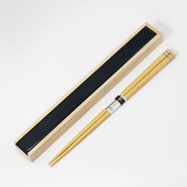 箸 箸箱 セット スライド式 木製 飛鳥 ブルー 青 23cm 箸ケース お箸