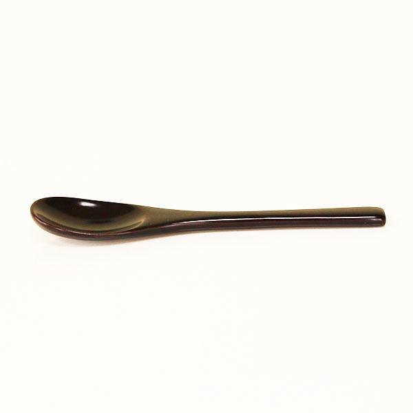 木製 スプーン 漆塗り 漆器 茶碗蒸しスプーン 溜 黒 11.5cm 1本 天然木