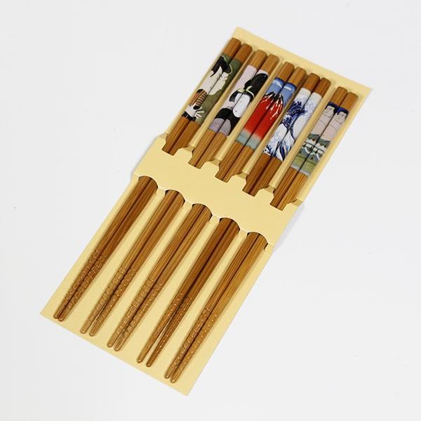 箸 5膳セット 浮世絵 木製 お箸 おはし 箸セット お箸セット 和 海外