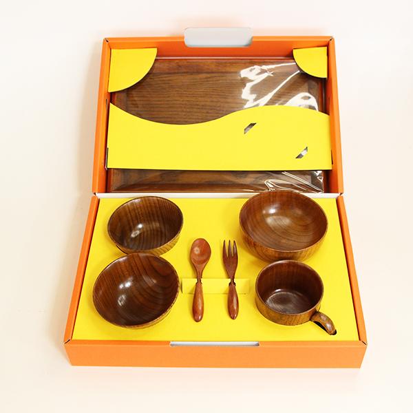 こども食器セット 木製 7点セット 漆塗り キッズ 子供食器セット お盆