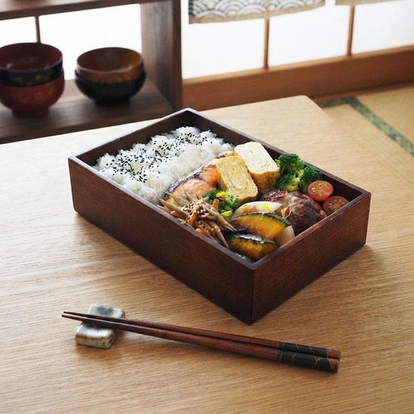 弁当箱 木製 長角 長方形 漆塗り 800ml お弁当箱 うな重 器 食器 大人