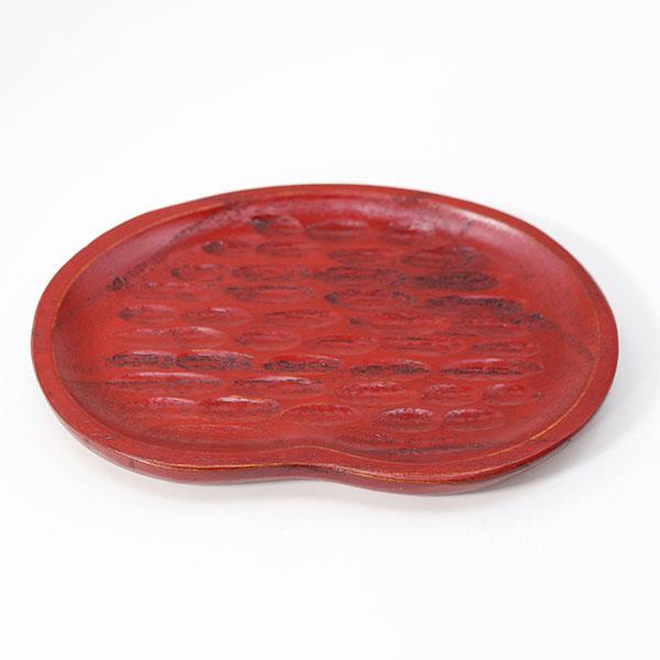 銘々皿 木製 漆塗り 豆皿 朱 漆器 和食器 和菓子皿 取り皿 ケーキ皿