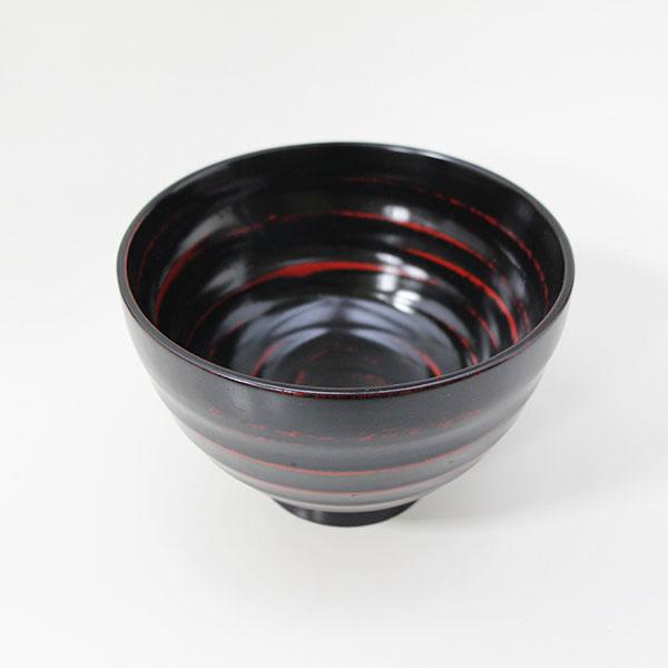 どんぶり 丼 食器 木製 漆塗り 深椀 平ロクロ 曙 黒 天然木 漆器 600ml