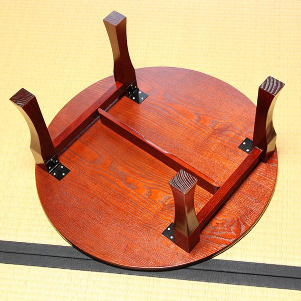 卓袱台 60cm 折りたたみ 木製 漆器 漆塗り ちゃぶ台 丸テーブル 座卓