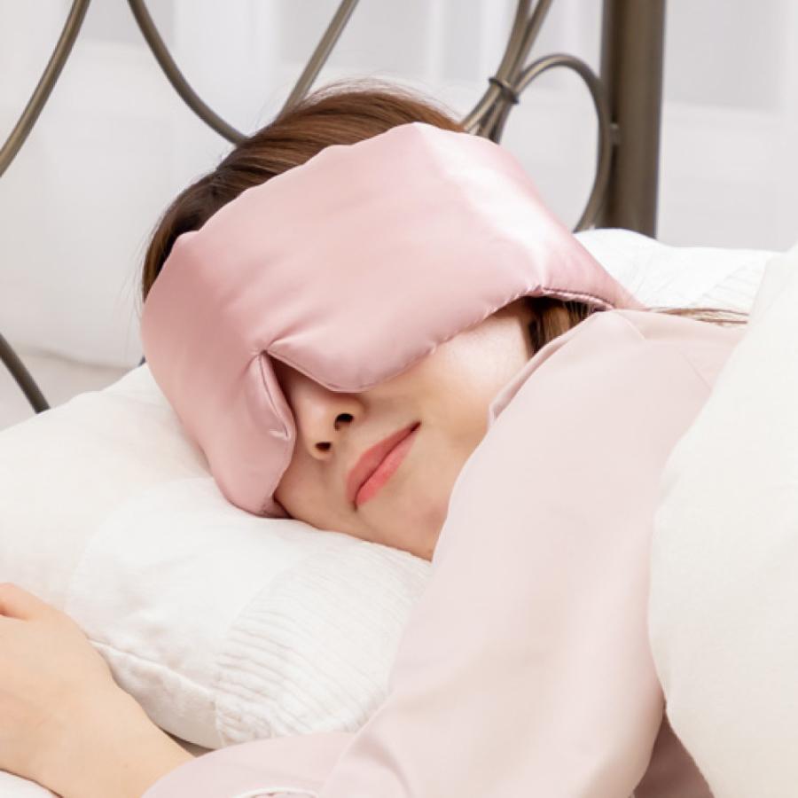 アイマスク シルク100% クッション メール便送料無料 安眠 遮光 快眠