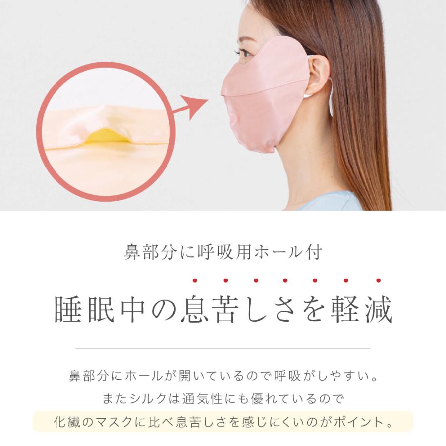 ナイトマスク UVケアマスク 大きめ シルク 100% 送料無料 3D 立体型 口