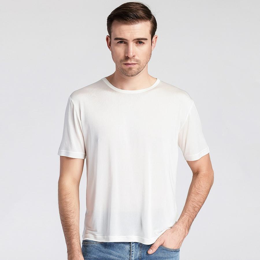 クルーネックTシャツ メール便送料無料 シルク 半袖 丸首 silk シルク