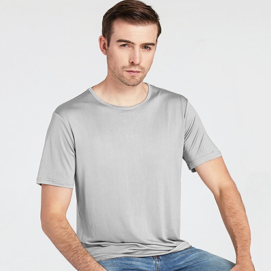 クルーネックTシャツ メール便送料無料 シルク 半袖 丸首 silk シルク 