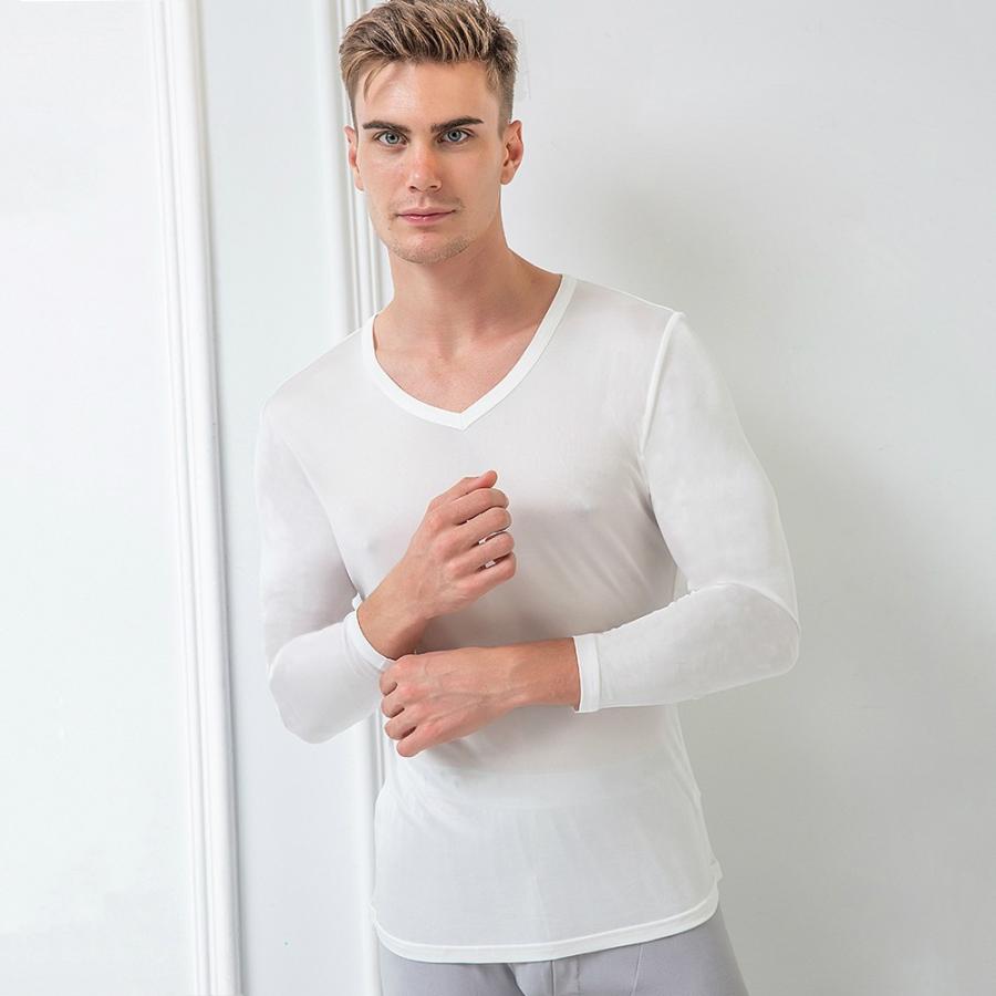 onit Vネック長袖Tシャツ ホワイト ROUGH COTTON DEEP V-NECK L/S T-SHITS（ラフコットディープV
