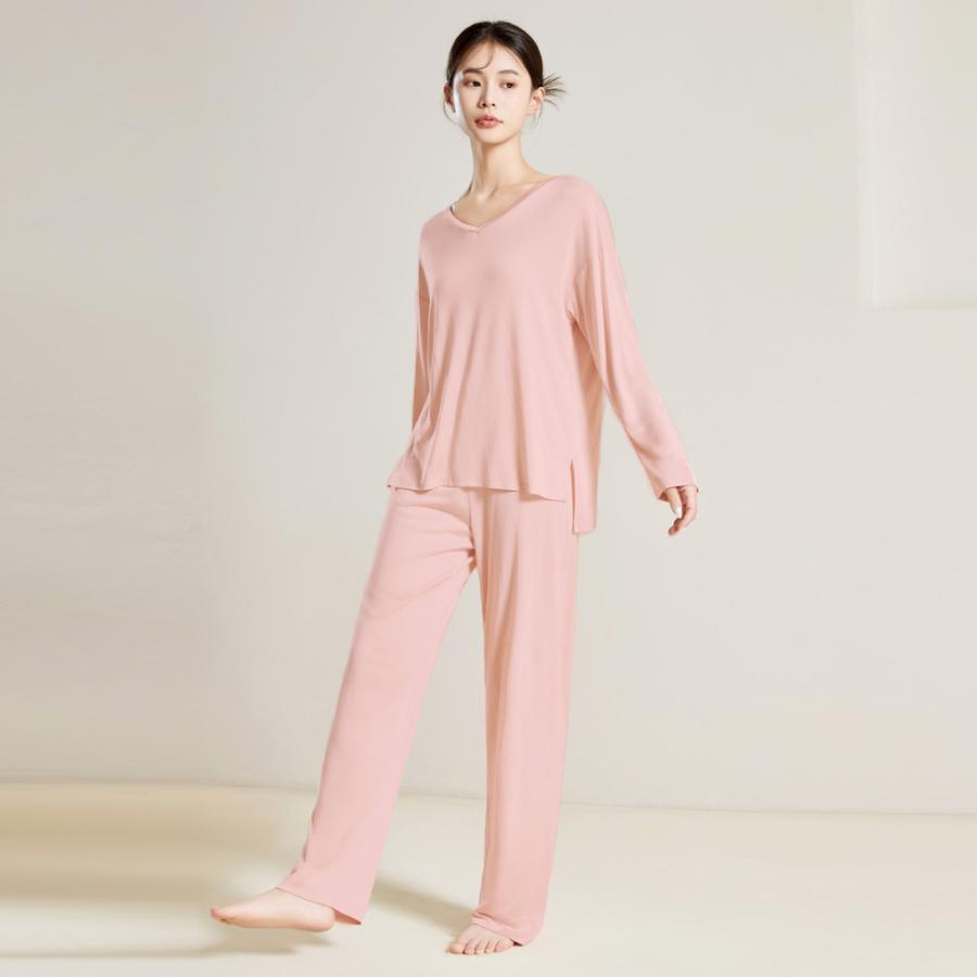 パジャマ シルク 100% 送料無料 長袖 長ズボン 女性用 レディース
