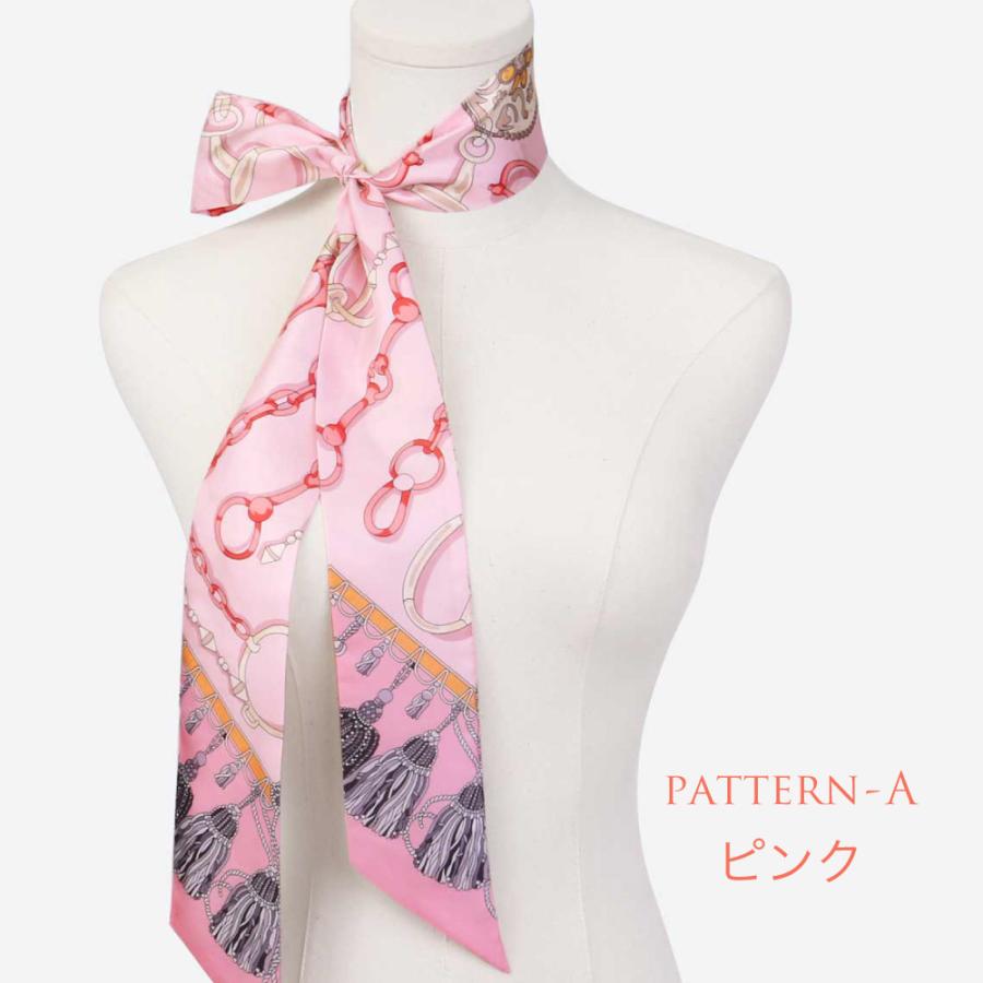 シルク スカーフ リボンスカーフ 送料無料 ネッカチーフ 6A級シルク100