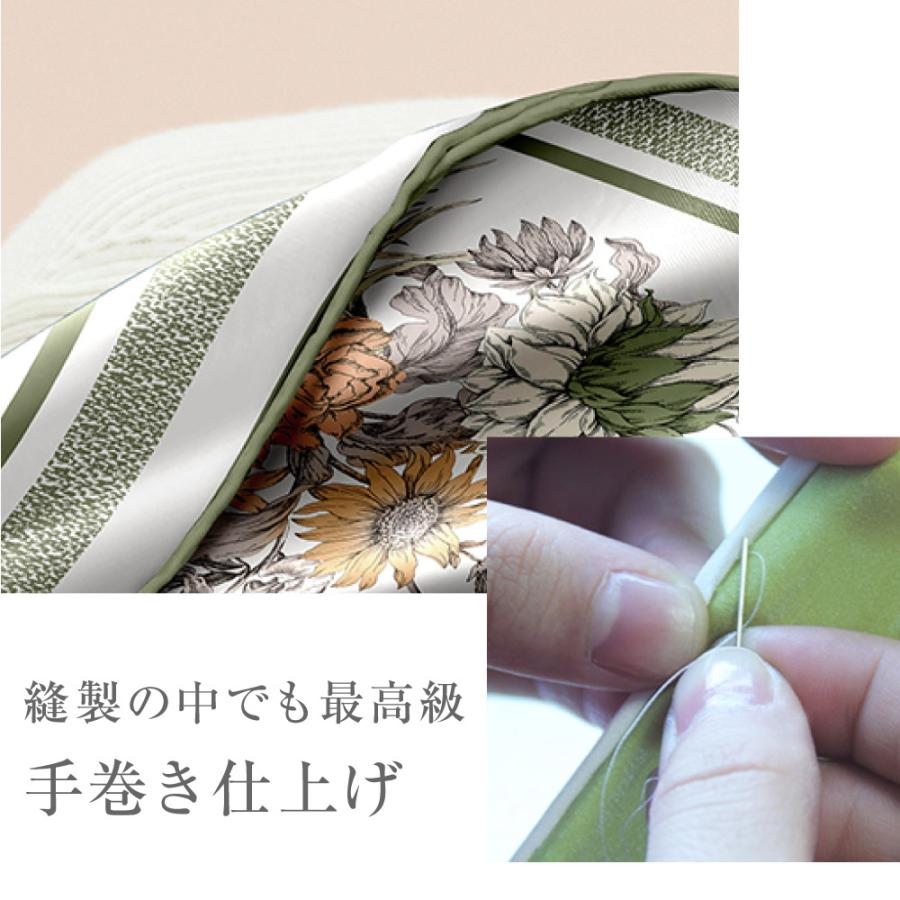 シルクスカーフ 送料無料 ストール 6A級シルク100％ 14匁 86×86cm
