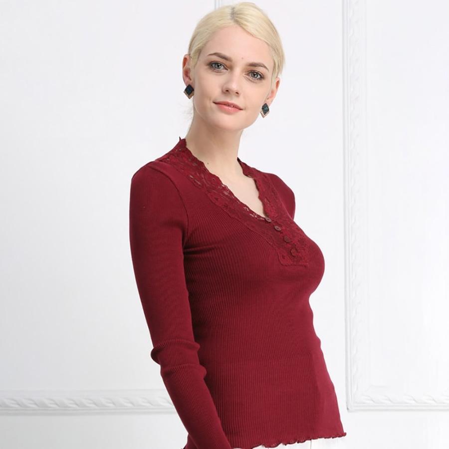 レースvネックt 長袖 メール便送料無料 シルク コットン レース Vネックt 長袖 3色 Silk コットン Cotton 一枚着用 重な着 肌に優しい St19005 シルク専門店sil Vender 通販 Yahoo ショッピング