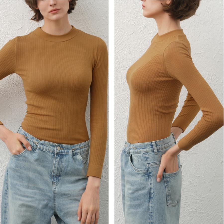 シルク ブレンド クルーネック ニット 長袖 Tシャツ 送料無料