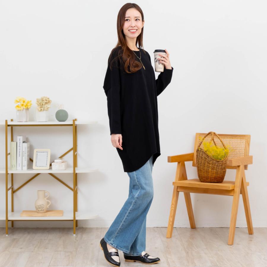 シルク カシミヤ チュニック ニット セーター 軽量 送料無料 長袖