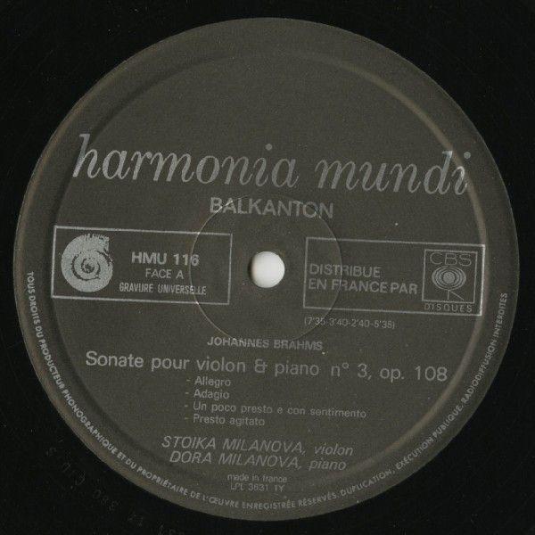 ＜中古LPレコード＞ブラームス：Ｖｎソナタ（全３曲），ＨｒトリオＯｐ．４０ 室内楽