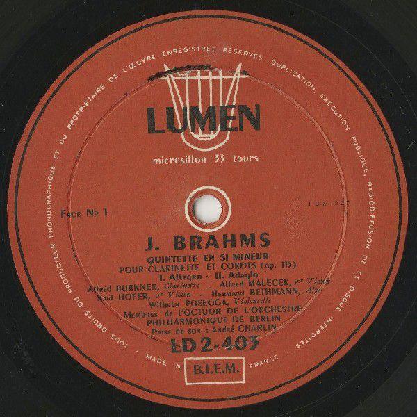 ＜中古LPレコード＞ブラームス：Ｃｌ五重奏曲Ｏｐ．１１５_2