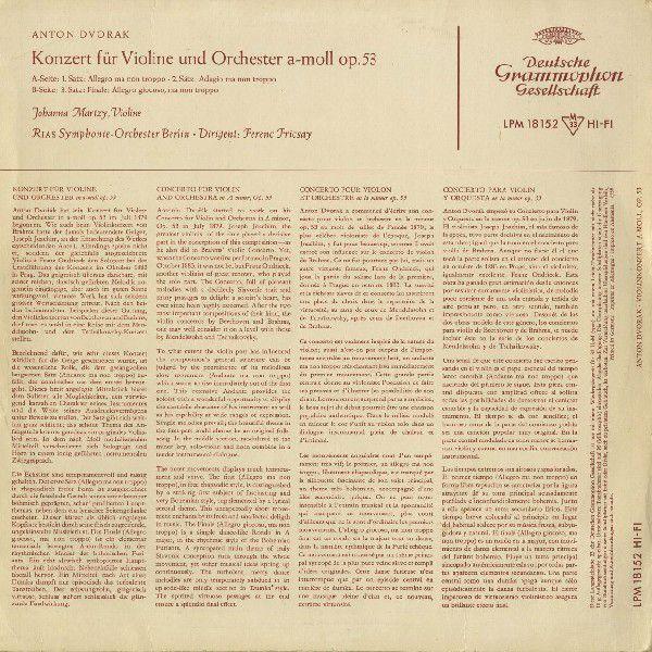 ＜中古LPレコード＞ドヴォルザーク：Ｖｎ協奏曲Ｏｐ．５３_1