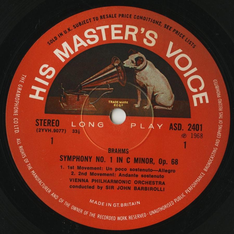 [即日発送] ＜中古クラシックLPレコード＞ブラームス：交響曲（全４曲），ハイドン変奏曲，悲劇的序曲，大学祝典序曲/バルビローリ指揮ウィーンｐｏ．/英HMV：ASD 2401〜 【FKP9485476997】(34320円)