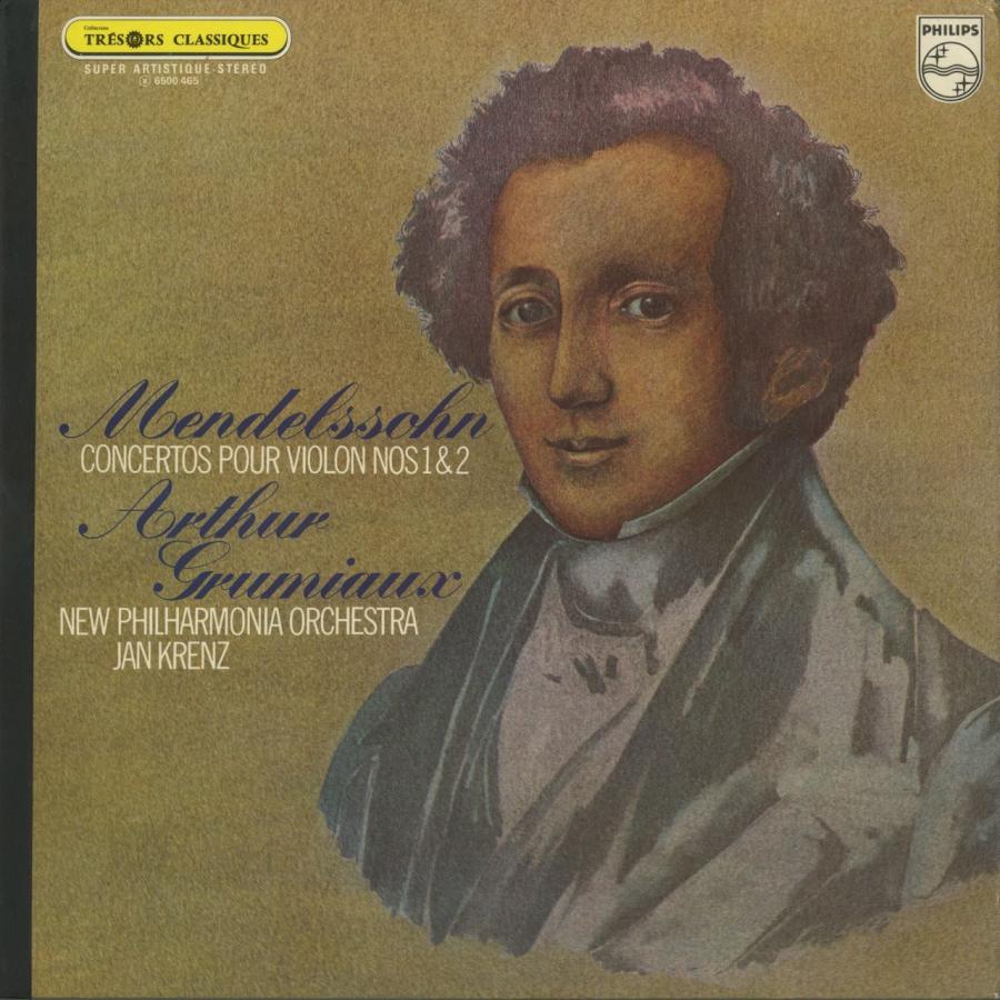 ＜中古クラシックLPレコード＞メンデルスゾーン：ヴァイオリン協奏曲1番，2番/Ａ．グリュミオー（ｖｎ）Ｊ．クレンツ指揮/欧PHILIPS：6500 465｜silent-tone-record