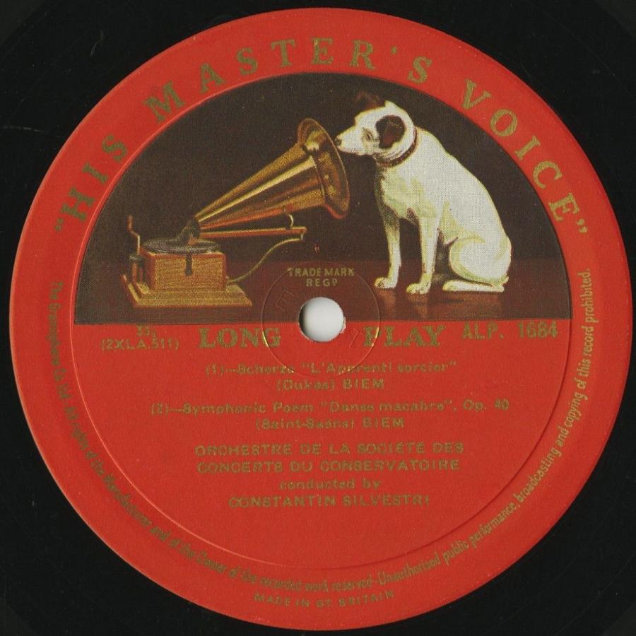 ＜中古クラシックLPレコード＞ラヴェル：ボレロ，ドビュッシー，サン・サーンス，デュカス/Ｃ．シルヴェストリ指揮パリ音楽院ｏ．/英HMV：ALP 1684 