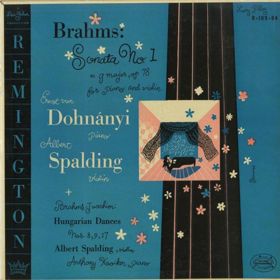 ＜中古クラシックLPレコード＞ブラームス：ヴァイオリン・ソナタ1番Op.78/Ａ．スポルディング（ｖｎ）Ｅ．ｖ．ドホナーニ（ｐｆ）/米REMINGTON：R 19984