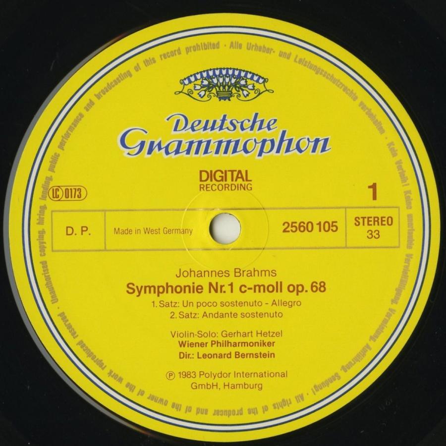  ＜中古クラシックLPレコード＞ブラームス：交響曲1〜4番，大学祝典序曲，他/Ｌ．バーンスタイン指揮ウィーンｐｏ．/独DGG：2741 023