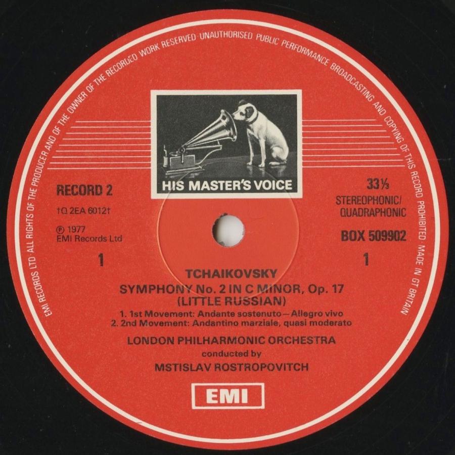 ＜中古クラシックLPレコード＞チャイコフスキー：交響曲全集（「マンフレッド」含む全7曲）/Ｍ.ロストロポーヴィチ指揮ロンドンｐｏ./英HMV：SLS 5099 マンフレッド 含む全7曲 /Ｍ ロストロポーヴィチ指揮ロンドンｐｏ /英HMV：SLS