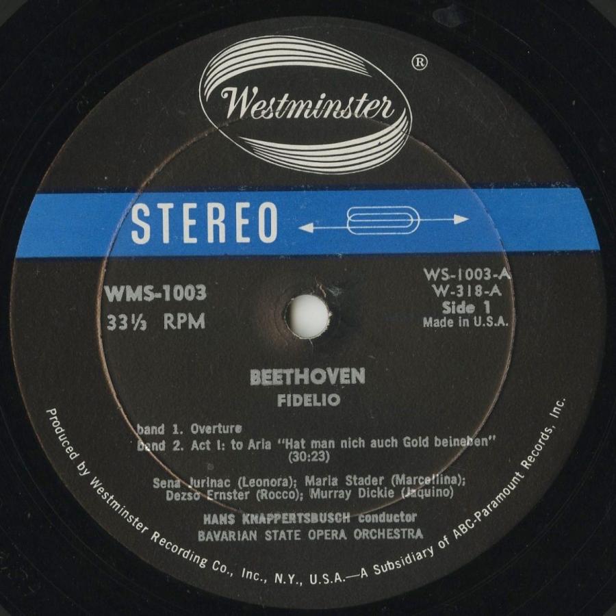 【新品未開封】 ＜中古クラシックLPレコード＞ベートーヴェン：フィデリオ/H.クナッパーツブッシュ指揮バイエルン国立歌劇場ｏ./米WESTMINSTER：WST 318 【BC9363853833】(33880円)