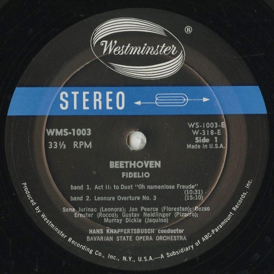 【新品未開封】 ＜中古クラシックLPレコード＞ベートーヴェン：フィデリオ/H.クナッパーツブッシュ指揮バイエルン国立歌劇場ｏ./米WESTMINSTER：WST 318 【BC9363853833】(33880円)