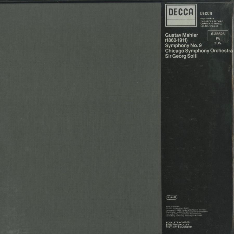 ＜中古クラシックLPレコード＞マーラー：交響曲9番/Ｇ.ショルティ指揮シカゴｓｏ./独DECCA：6 356326 ショルティ指揮シカゴｓｏ /独DECCA：6