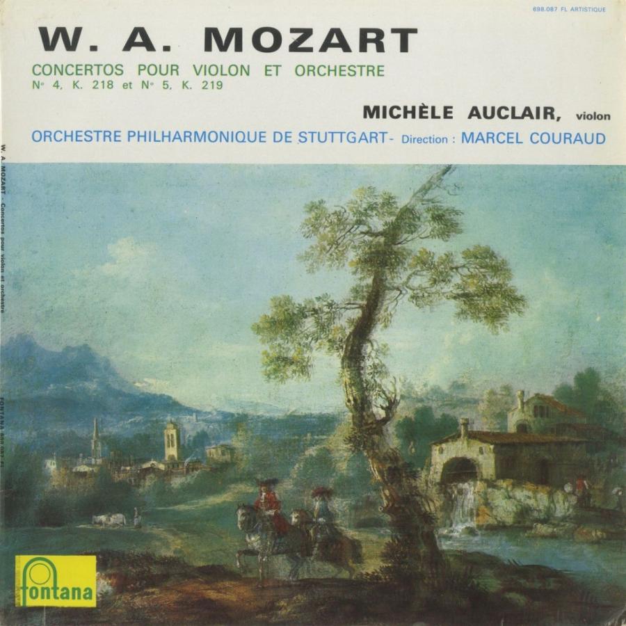 ＜中古クラシックLPレコード＞モーツァルト：ヴァイオリン協奏曲4番K.218，5番K.219/Ｍ.オークレール（ｖｎ）Ｍ.クーロー指揮シュツットガルトｐｏ.
