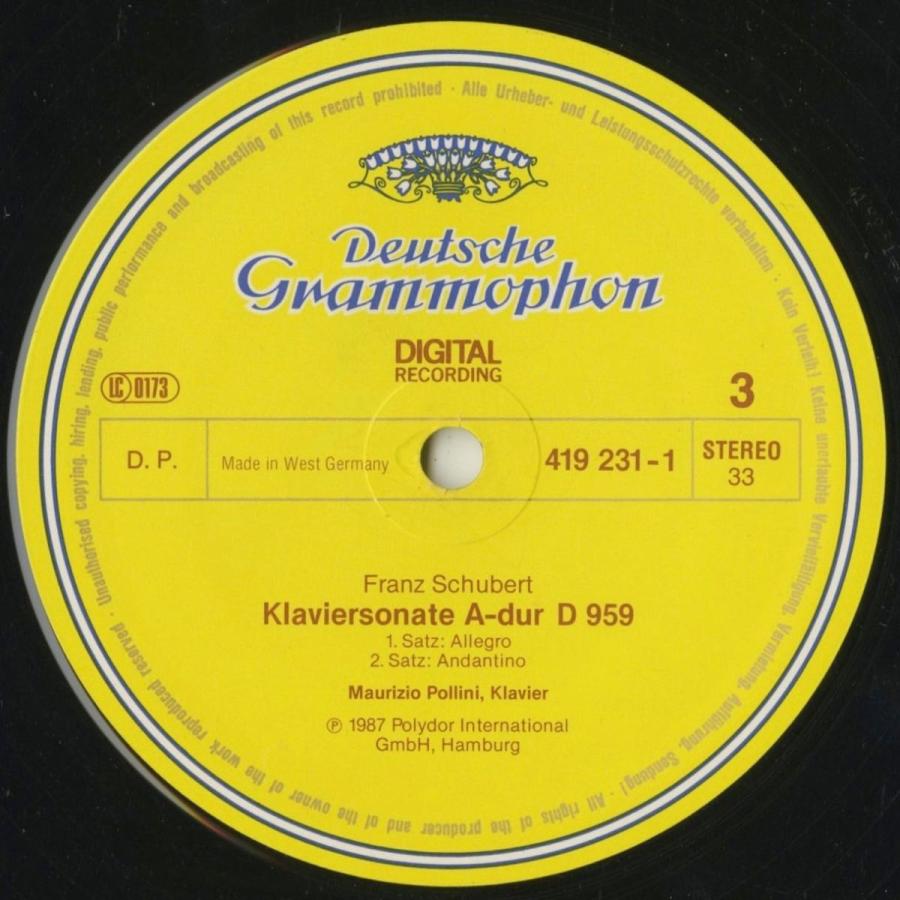 ＜中古クラシックLPレコード＞「シューベルト：後期ピアノ・ソナタ集」ソナタ19，20，21番，3つのピアノ曲（即興曲），アレグレット/Ｍ.ポリーニ（ｐｆ） シューベルト：後期ピアノ ソナタ集 ソナタ19，20，21番，3つのピアノ曲 即興曲 ，アレグレット/Ｍ ポリーニ ｐｆ
