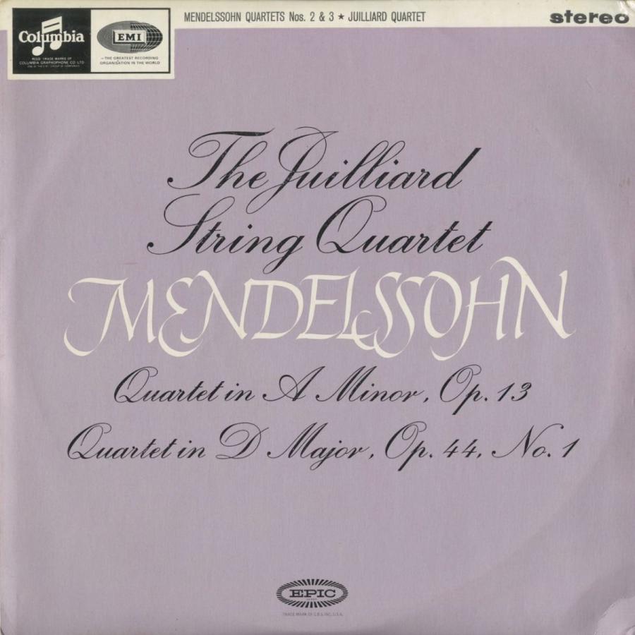 中古クラシックlpレコード メンデルスゾーン 弦楽四重奏曲2番op 13 3番op 44 1 ジュリアードｑｔ 英columbia Sax 2558 Www Arilab Com Tr Index Php