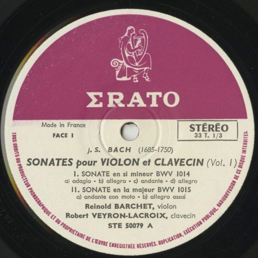 25【新品未使用】 ＜中古クラシックLPレコード＞バッハ：6つのヴァイオリン・ソナタVol.1・2/Ｒ.バルヒェット（ｖｎ）Ｒ.ヴェイロン・ラクロワ（ｃｅｍｂ）/仏ERATO：STE 50079〜 【AAA1678196487】(60720円)