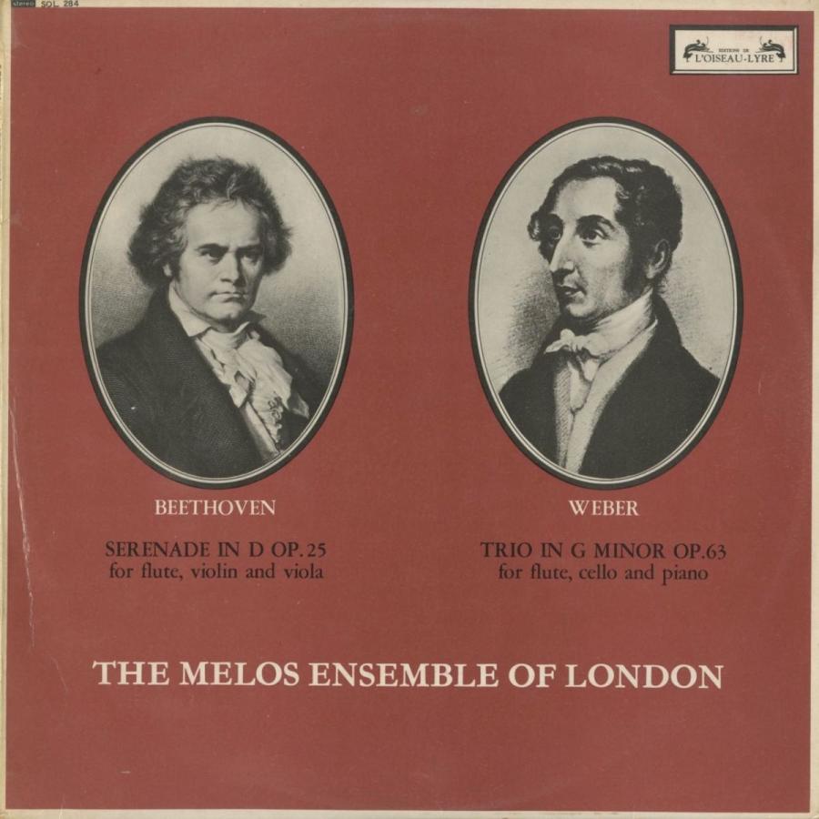 中古クラシックlpレコード ベートーヴェン セレナーデop 25 ウェーバー ｆｌ チェロ ピアノの三重奏曲op 63 メロスｅｎｓ 英l Oiseau Lyre Sol 284 Tax 4 Nl