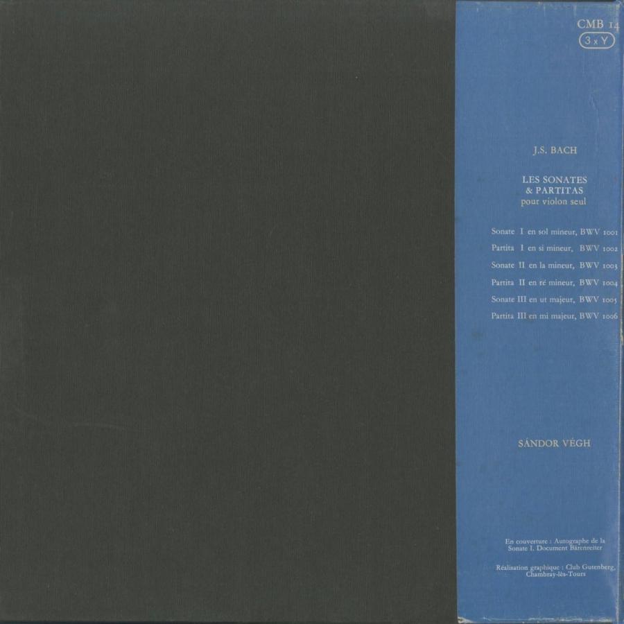＜中古クラシックLPレコード＞バッハ：6つの無伴奏ヴァイオリン・ソナタBWV.1001〜1006/Ｓ.ヴェーグ（ｖｎ）/仏VALOIS：CMB 14｜silent-tone-record｜02
