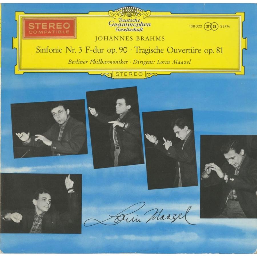 中古クラシックLPレコード＞ブラームス：交響曲3番Op.90，悲劇的序曲Op