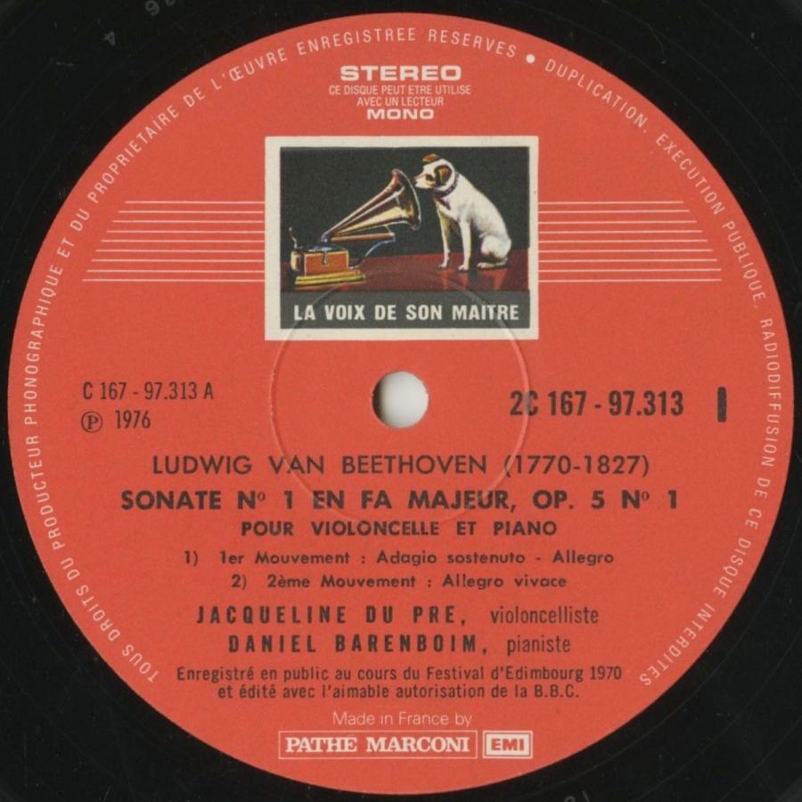 ＜中古クラシックLPレコード＞ベートーヴェン：チェロ・ソナタ，変奏曲/Ｊ.デュ・プレ（ｖｃ）Ｄ.バレンボイム（ｐｆ）/仏VSM：2C 167-97313-5 デュ プレ ｖｃ Ｄ バレンボイム ｐｆ /仏VSM：2C