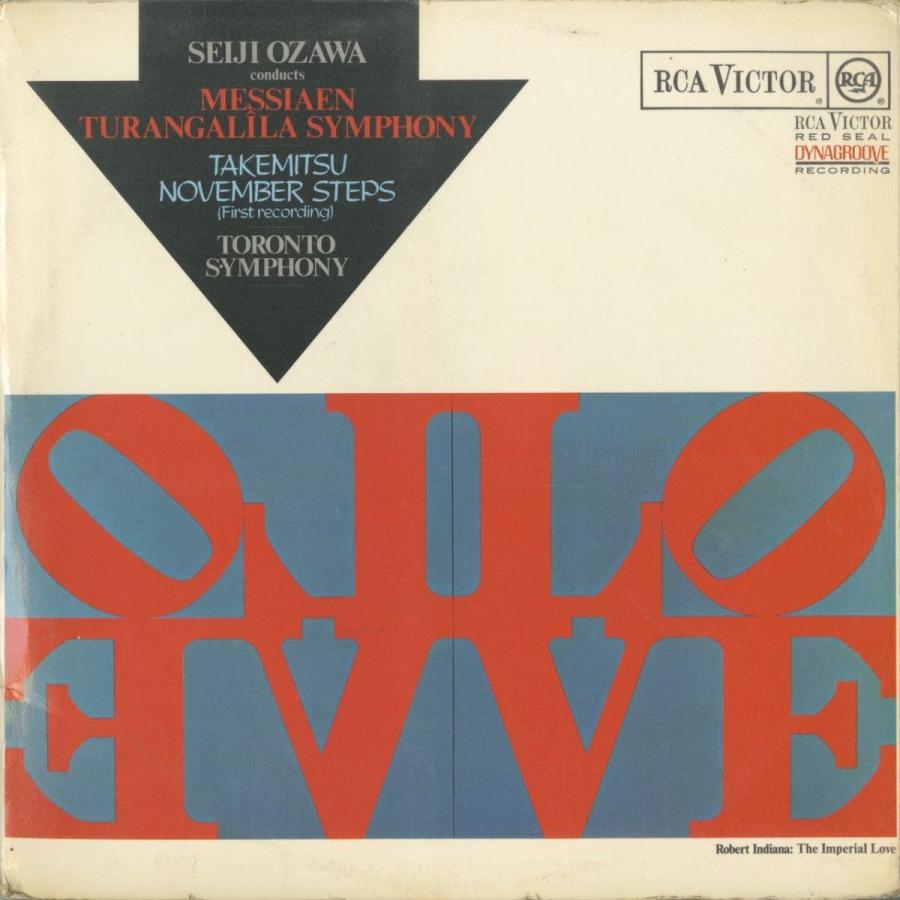 ＜中古クラシックLPレコード＞メシアン：トゥーランガリラ交響曲，武満徹：ノーヴェンバー・ステップス/小澤征爾指揮トロントｓｏ.　Ｙ.ロリオ（ｐｆ）他