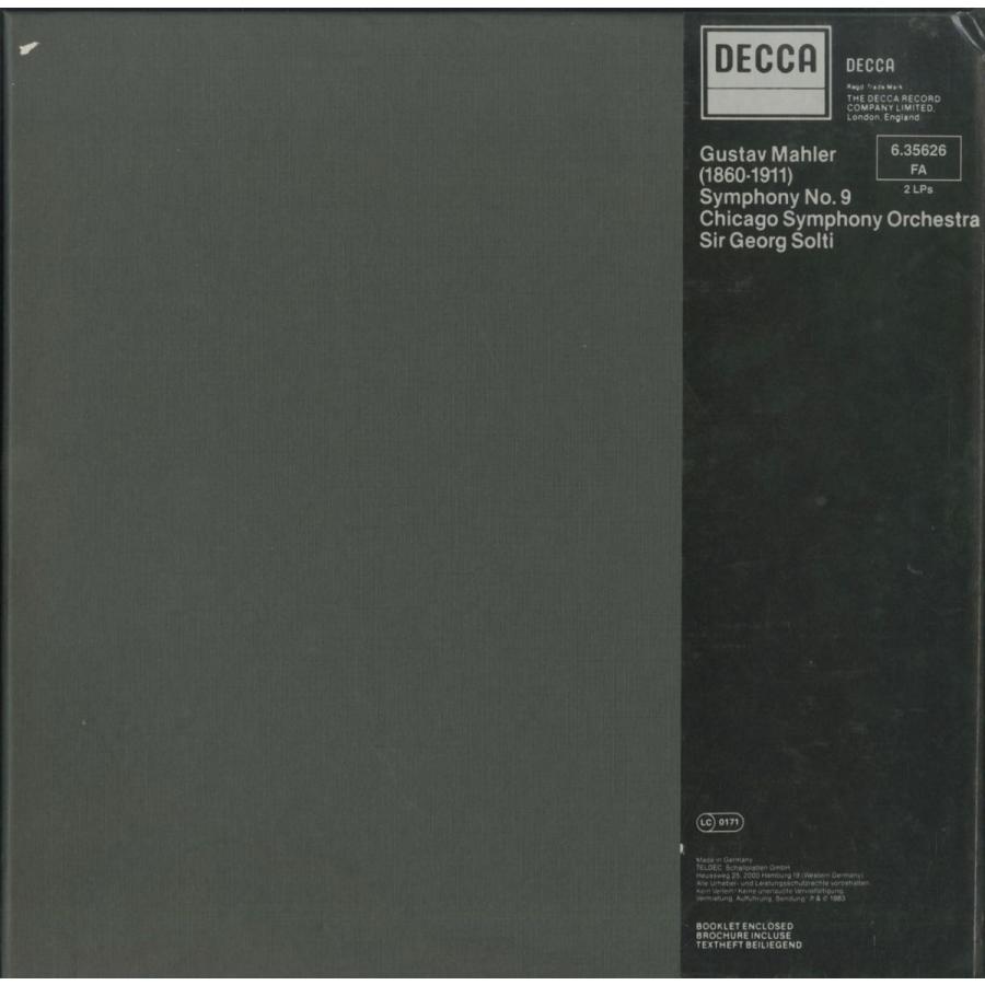 ＜中古クラシックLPレコード＞マーラー：交響曲9番/Ｇ.ショルティ指揮シカゴｓｏ./独DECCA：6 356326 ショルティ指揮シカゴｓｏ /独DECCA：6
