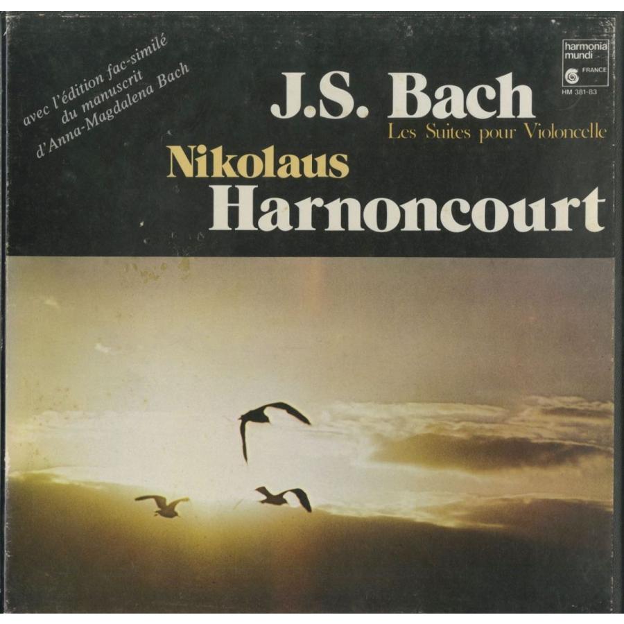 ＜中古クラシックLPレコード＞バッハ：6つの無伴奏チェロ組曲BWV.1007−1012/Ｎ.アーノンクール（ｖｃ）/仏HM：HM 381-3